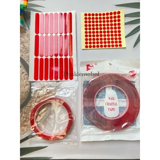 Băng keo đỏ 2 mặt dán móng mẫu trong nail box