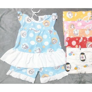 Bộ lụa tay cánh tiên bé (18-26kg) ( giao màu ngẫu nhiên)