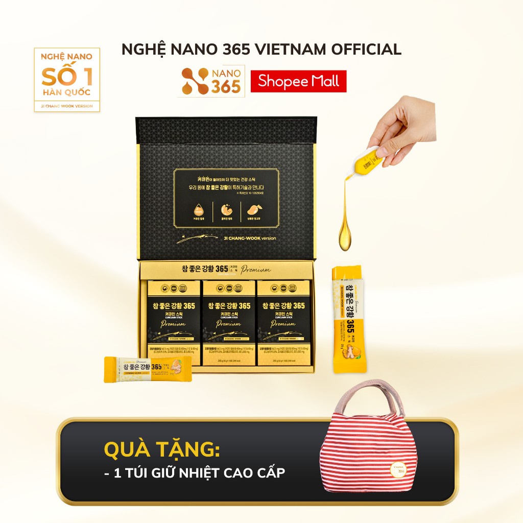 [QUÀ HẤP DẪN - BẢN NÂNG CẤP] Thạch nghệ Nano 365 Collagen Premium chống lão hóa, tăng cường sức khỏe hộp lớn 30 thanh