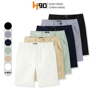 Quần Short Nam H90 Chất Kaki Dày Dặn Không Co Giãn Form REGULAR FIT Trẻ Trung, Năng Động Màu Đen, Trắng, Be QSK01