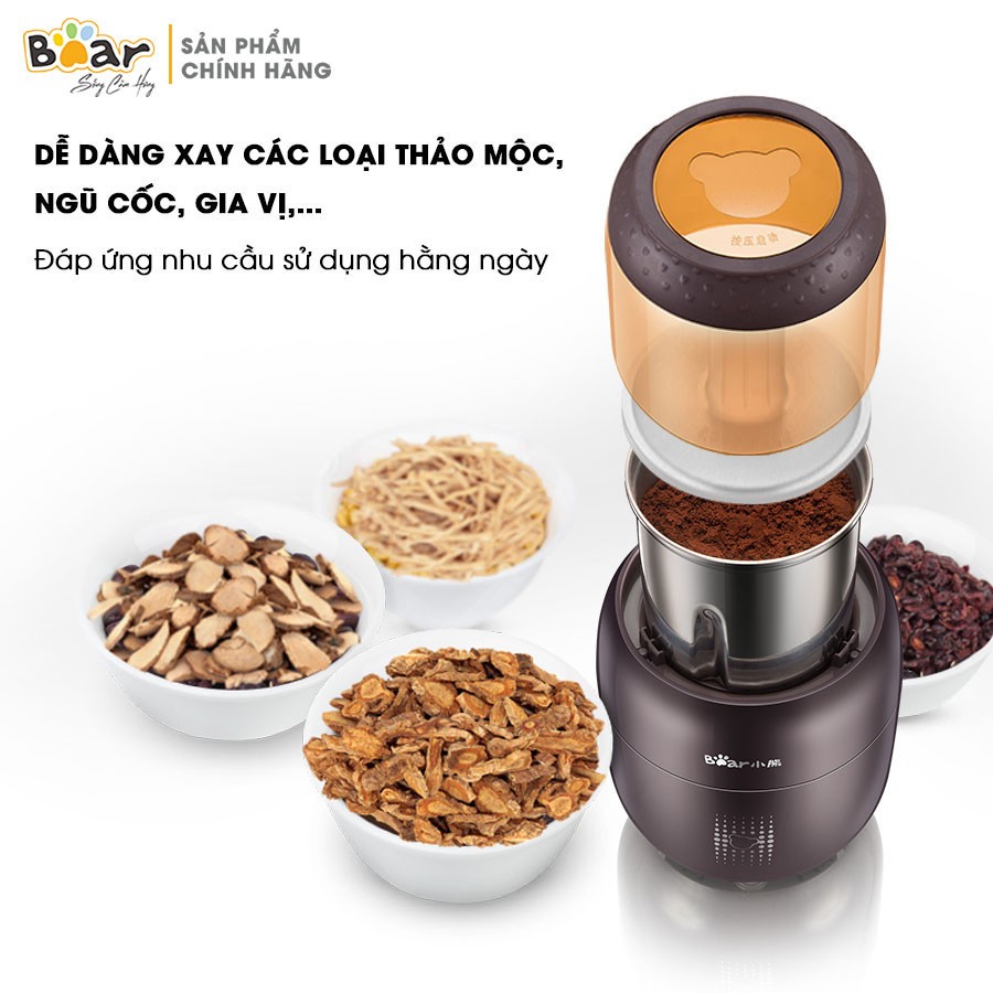 Máy xay bột khô đa năng BEAR FSJ-A03D1S, 300W,4 lưỡi inox, xay cà phê, tiêu, ớt, ngũ cốc,BH 18 tháng | BigBuy360 - bigbuy360.vn