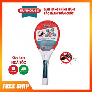 Vợt Muỗi Sunhouse SHE-S500 có đèn, pin trâu, di chuyển linh hoạt diệt muỗi hiệu quả - Hàng chính hãng