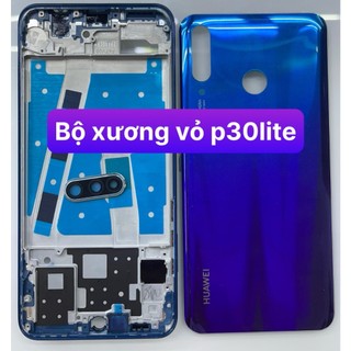 Bộ xương+ vỏ+khay sim+kính camera điện thoại huawei p30 lite-