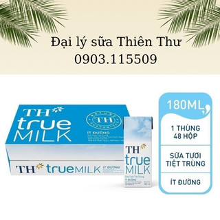 thùng 48 hộp sữa TH truemilk có đường/ít đường/không đường 180ml