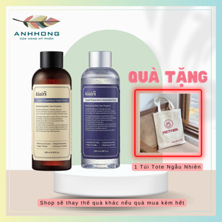 Nước hoa hồng làm sạch, dưỡng ẩm, se khít lỗ chân lông cho da nhạy cảm Hàn Quốc Klairs Supple Preparation Toner 180ml