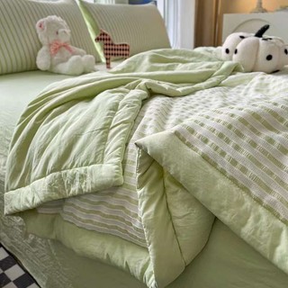 Bộ đũi kẻ chăn chần caro soybean.