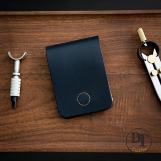 Ví Sen da bò nhập khẩu - Màu xanh navy- Đồ da Handmade