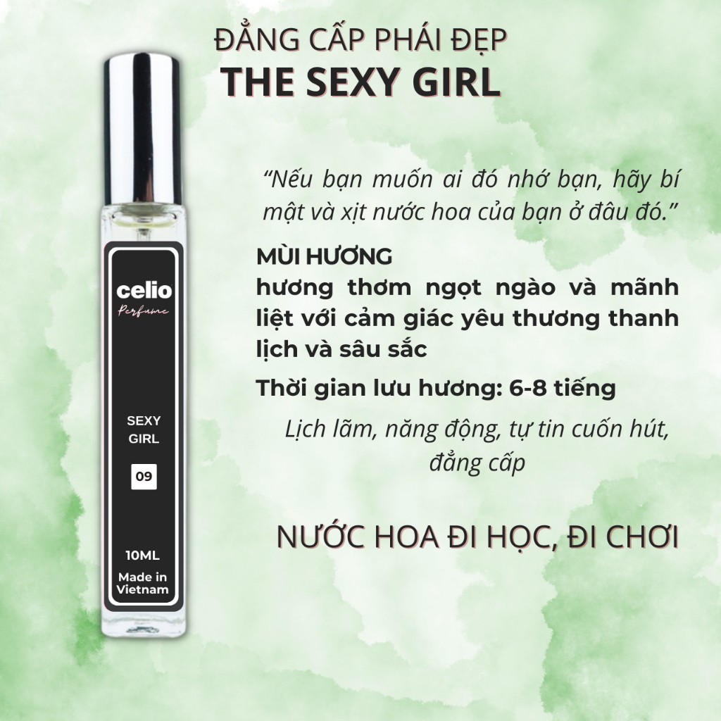 Tinh Dầu Nước Hoa Nữ Celio Sexy Girl 10ml Nước Hoa Body Hương Ngọt Ngào, Mãnh Liệt