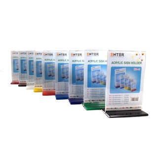 Kệ mica 2 mặt enter e10-u lr 100x150mm đế lùa uốn bằng