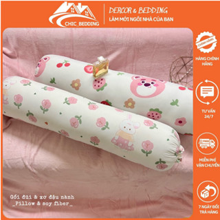 Vỏ gối ôm đũi xơ đậu nành 35x100cm có đây buộc , Vỏ gối ôm cotton đũi nhiều mẫu lựa chọn,chất liệu vải mềm mại thấm hút