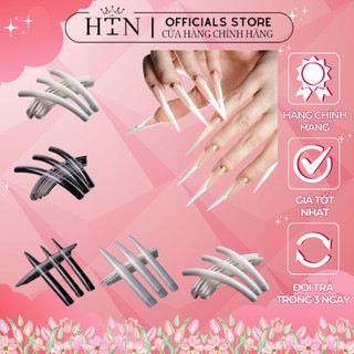 Set 10 móng tay giả trong suốt siêu dài , set 10 móng tay giả dùng cho thi đấu nail chuyên nghiệp
