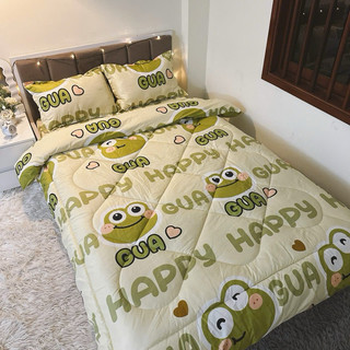 Bộ chăn ga gối Poly Cotton 4 món chăn trần phong cách Hàn - CH12