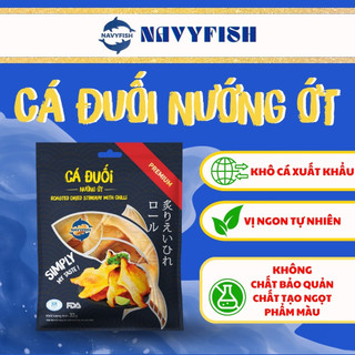 NAVYFISH Khô cá Đuối loại 1 nướng ớt cay tẩm vị ăn liền - ăn vặt, mồi nhậu, ăn với cơm