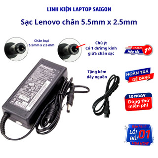 Sạc laptop lenovo 19v - 3.42a / 19v - 4.74a đầu 5.5 x 2.5mm dây sạc máy tính lenovo bảo hành 12 tháng