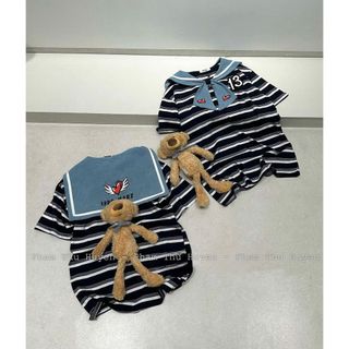 Áo kẻ kèm gấu