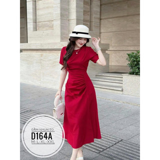 Bigsize đầm nhún eo d164a