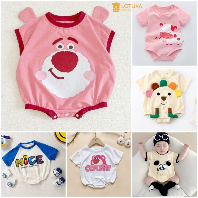 Bộ body đùi đồ liền thân cho bé bodysuit Chip Hè Sơ Sinh vải 100% cotton mềm mịn mẫu quần áo sơ sinh