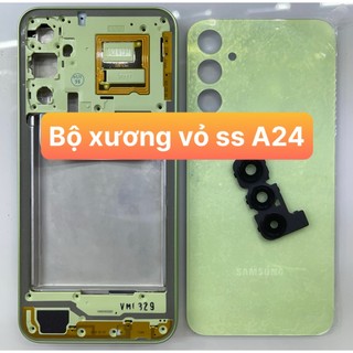Bộ xương+vỏ+khay sim+kính camera+phím điện thoại sam sung a24-ráp máy chuẩn zin
