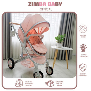Xe đẩy xe nôi đi bộ cho bé cao cấp BELECOO 2 chiều 3 tư thế nôi tháo rời có giảm sóc bánh hơi