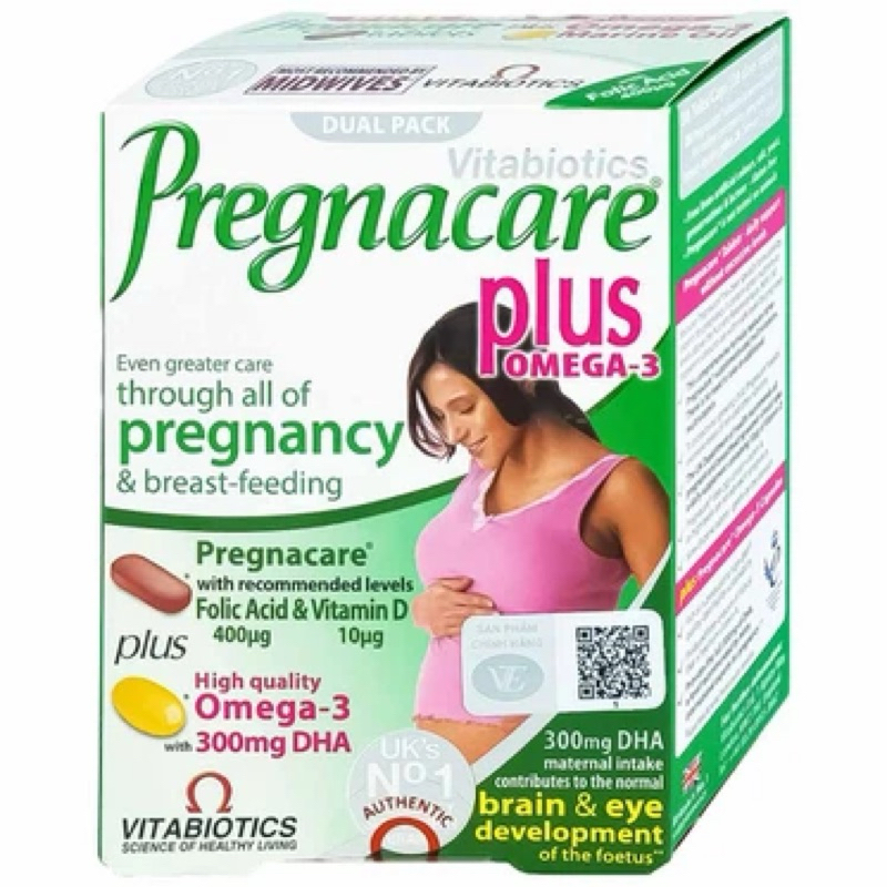 Viên uống Pregnacare Plus Omega-3 Vitabiotics bổ sung Vitamin, Omega-3 và khoáng chất (56 viên)