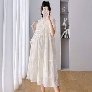 Váy bầu công sở mùa hè thiết kế buộc nơ dự tiệc đẹp sang chảnh