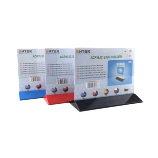 Kệ 2 mặt mica enter e22 210x150mm đế màu a5 ngang