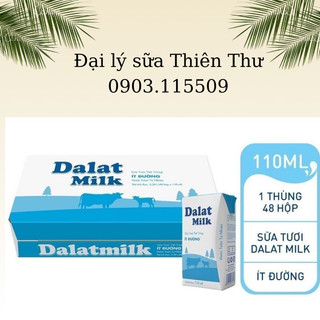 Thùng 48 hộp Dalat milk ít đường 110ml - date 11/2024