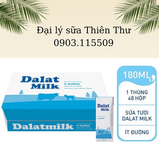 thùng 48 hộp sữa Dalat milk có đường/ít đường/không đường 180ml