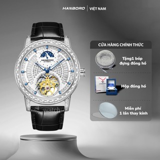 Đồng hồ cơ hanboro 8037 | tặng kèm bóp đựng đồng hồ