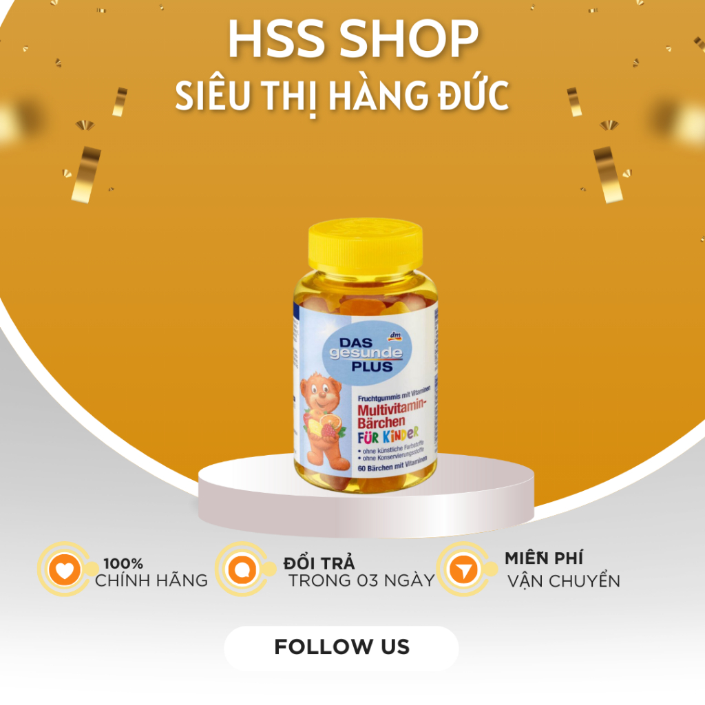Kẹo Gấu Bổ Sung Vitamin Tổng Hợp Cho Trẻ Vị Trái Cây 60 Viên - HSS Shop