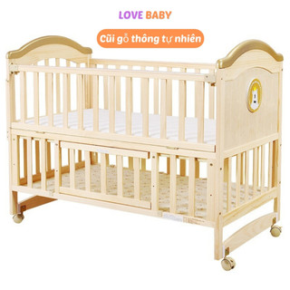 Nôi cũi gỗ 2 tầng, Cũi cho bé đa năng nhiều chế độ tiện lợi cho mẹ & bé, sử dụng từ 0 đến 3 tuổi tặng kèm màn