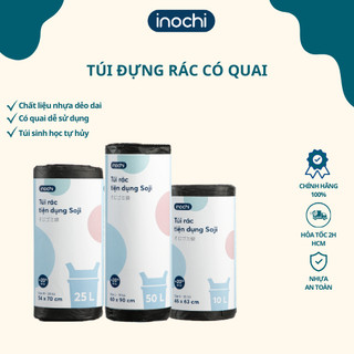 Túi Rác Tự Huỷ Inochi Có Quai Tiện Dụng 10L. 25L 50L-Dạng Cuộn Màu Đen -Dài Hơn 20% So Với Sản Phẩm Cùng Size