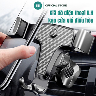 Giá đỡ điện thoại, kẹp điện thoại xe ô tô UHERO PHAV01-91 kẹp cửa điều hòa, xoay 360 độ, chất liệu nhựa ABS thế hệ mới