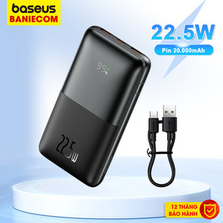 Sạc dự phòng 20000mAh Baseus Bipow Pro Fast Charger 22.5W Digital Display Mini sạc nhanh 2 chiều