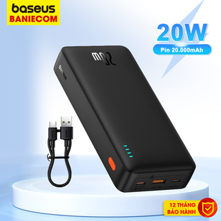Sạc dự phòng 20000mAh 20W PD Baseus Airpow sạc nhanh 2 chiều TypeC Fast Charge Power Bank - BANIECOM