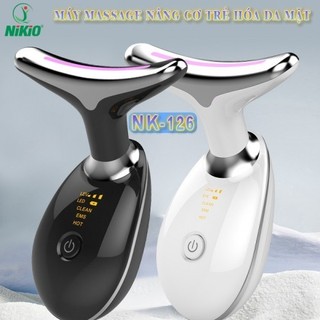 Máy massage nâng cơ làm trẻ hóa da mặt, cổ Nikio NK-126 - Công nghệ điện di EMS, rung nóng, ion và ánh sáng IPL