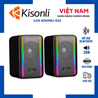 Loa Vi Tính Kisonli X22| Loa nghe nhạc Công suất 20W, Full Led RGB, Kết nối Bluetooth - Chính hãng, Bảo hành 12th- OBIBI