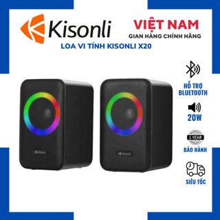 Loa Vi Tính Kisonli X20| Loa nghe nhạc Công suất 20W, Full Led RGB, Kết nối Bluetooth - Chính hãng, Bảo hành 12th- OBIBI