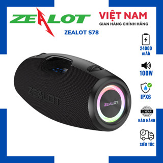 Loa Bluetooth Zealot S78| Loa Công suất 100W, Bass Mạnh, Pin Trâu 24000mAh, Kháng nước- Chính hãng, Bảo hành 12th- OBIBI