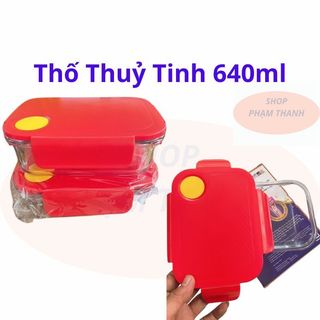 Thố thuỷ tinh , thố thuỷ tinh 640ml có nắp gài chắc chắn an toàn , tiện lợi khi sử dụng