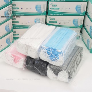 Khẩu trang y tế 5 màu, khẩu trang vải không dệt, khẩu trang kháng khuẩn, khẩu trang hộp 50 cái