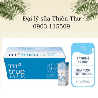 Thùng 12 hộp sữa tươi TH TRUE MILK ít đường 1 lít - date 12/2024