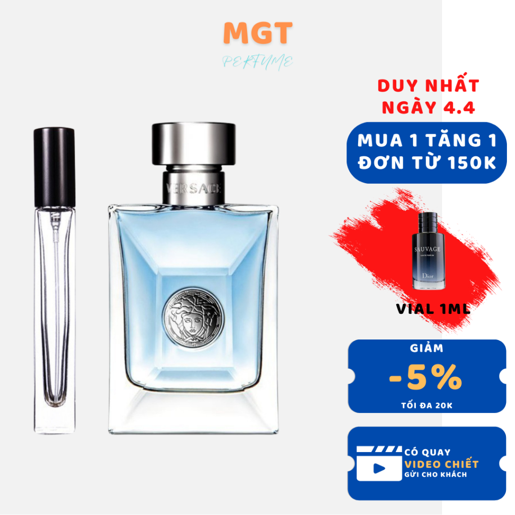 Nước hoa nam thơm lâu Versace Pour Home, nc hoa nam chiết 10ml perfume nam tính chính hãng MGT Perfu