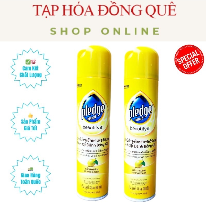 Bình Xịt Đánh Bóng Gỗ Thái Lan Pledge 330ml