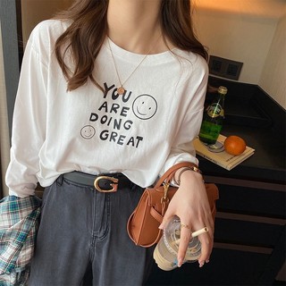 Áo thun tay dài cổ tròn nữ In hình JULY, Áo thun Nữ Dài tay dáng rộng chất xược cotton