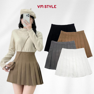 Chân váy ngắn tennis VMSTYLE dáng chữ A xếp ly màu trơn năng động 912- 6222 - CVN00127