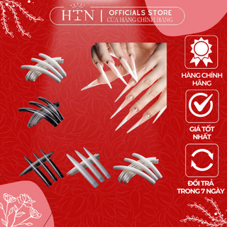 Set 10 móng tay giả trong suốt siêu dài , set 10 móng tay giả dùng cho thi đấu nail chuyên nghiệp