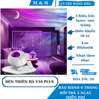 Đèn thiên hà v10Plus loa bluetooth - Đèn chiếu sao tạo không gian lãng mạn, sự kiện hội họp, phòng baz vũ trường
