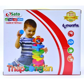 Thả bóng xoay tròn, Tháp bóng lăn Nhựa An Toàn cho bé [Made in Việt Nam]
