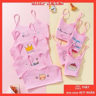 Combo Áo Lót Lá Cho Bé Gái Chất Liệu Cotton In Hình Kute . Áo lá học sinh siêu dễ thương luôn. Áo 2 dây cho học sinh